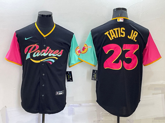 Youth San Diego Padres #23 Fernando Tatis Jr. 2022 Black City Connect Stitched Baseball Jersey